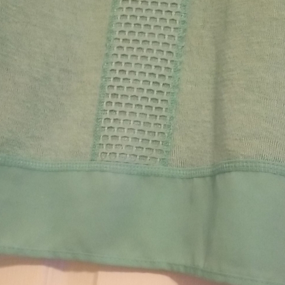 Yest Mint Green Stamps Printed Chiffon Knit Blouse - Picture 11 of 14